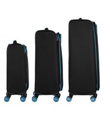 2E Набір валіз 2E, Trek, (L+M+S), TSA, 4 колеса, + 3 рюкзаки Cabin (2E-BPET-CABIN-BK), поліестр, чорний