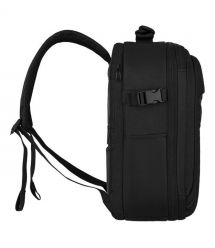 2E Набір валіз 2E, Trek, (L+M+S), TSA, 4 колеса, + 3 рюкзаки Cabin (2E-BPET-CABIN-BK), поліестр, чорний