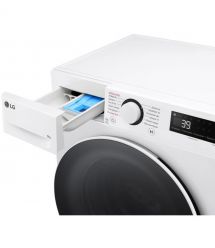 LG Стиральная машина фронтальная, 9кг, 1200, A, 48см, дисплей, пар, инвертор, белый