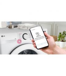 LG Стиральная машина фронтальная, 10кг, 1400, A, 57см, дисплей, пар, инвертор, белый