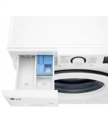 LG Стиральная машина фронтальная, 10кг, 1400, A, 57см, дисплей, пар, инвертор, белый