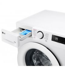 LG Стиральная машина фронтальная, 10кг, 1400, A, 57см, дисплей, пар, инвертор, белый