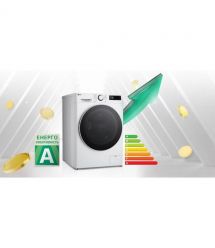 LG Стиральная машина фронтальная, 10кг, 1400, A, 57см, дисплей, пар, инвертор, белый