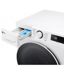LG Стиральная машина фронтальная, 10кг, 1400, A, 57см, дисплей, пар, инвертор, белый