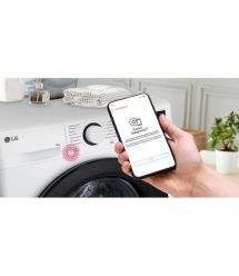 LG Стиральная машина фронтальная, 9кг, 1200, A, 48см, дисплей, пар, инвертор, белый