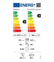 Electrolux Electrolux washer-dryer built-in front load, 8(4)kg, 1600, D, 54cm, display, steam, invertor, white