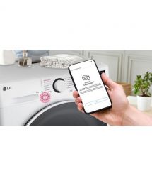 LG Стиральная машина фронтальная, 8кг, 1200, A, 48см, дисплей, пар, инвертор, белый