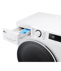 LG Стиральная машина фронтальная, 8кг, 1200, A, 48см, дисплей, пар, инвертор, белый