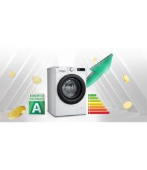 LG Стиральная машина фронтальная, 8кг, 1200, A, 48см, дисплей, пар, инвертор, белый