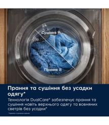 Electrolux Electrolux washer-dryer front load, 11(7)kg, 1600, D, 64cm, display, steam, invertor, universaldose, white