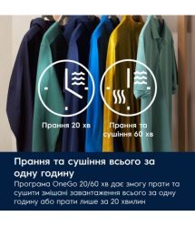 Electrolux Electrolux washer-dryer front load, 11(7)kg, 1600, D, 64cm, display, steam, invertor, universaldose, white