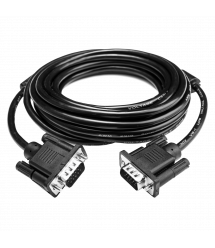 Кабель VGA -5.0BK, 5.0м черный, с двумя ферритовыми кольцами