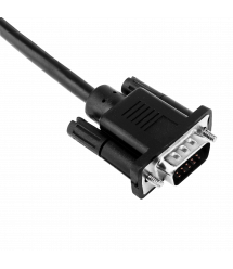 Кабель VGA -5.0BK, 5.0м черный, с двумя ферритовыми кольцами