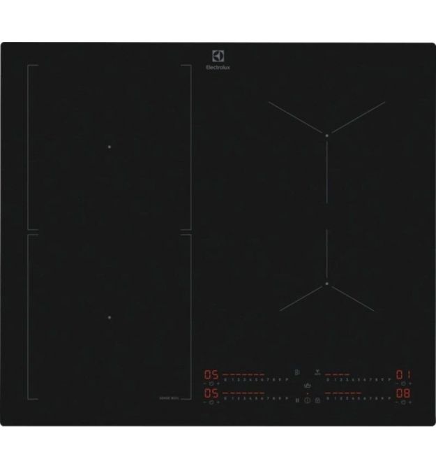 Electrolux Варильна поверхня Electrolux індукційна, 60см, розширена зона, датчик кипіння, Hob2Hood, чорний матовий