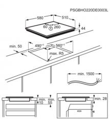 Electrolux Варильна поверхня Electrolux індукційна, 60см, розширена зона, датчик кипіння, Hob2Hood, чорний матовий