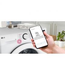 LG Стиральная машина фронтальная, 8кг, 1200, A, 48см, дисплей, пар, инвертор, белый