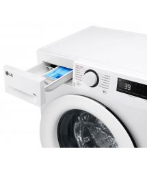 LG Стиральная машина фронтальная, 8кг, 1200, A, 48см, дисплей, пар, инвертор, белый