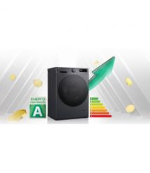 LG Стиральная машина фронтальная, 9кг, 1200, A, 48см, дисплей, пар, инвертор, черный