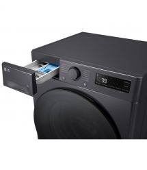 LG Стиральная машина фронтальная, 9кг, 1200, A, 48см, дисплей, пар, инвертор, черный