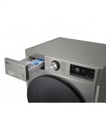 LG Стиральная машина фронтальная, 9кг, 1200, A, 48см, дисплей, пар, инвертор, серебристый