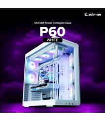Zalman Корпус P60 без БП, 2xUSB3.0, 1x Type C, 3x120мм ARGB Reverse, 2x120мм ARGB, VGA 435мм, LCS ready, Curved