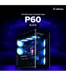 Zalman Корпус P60 без БП, 2xUSB3.0, 1x Type C, 3x120мм ARGB Reverse, 2x120мм ARGB, VGA 435мм, LCS ready, Curved