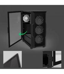 Zalman Корпус I3 Neo V2 без БП 2xUSB3.0, 1x Type C, 4x120мм RGB, VGA 400мм, LCS ready, TG Side Panel, ATX, чёрный