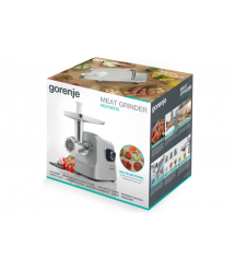 Gorenje Мясорубка, 2500Вт, 2.8кг/мин, 3 решетки, насадка для колбас, кеббе, шнек