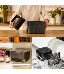 Tefal Tefal air fryer Easy Fry Silence XXL, 1800W, bowl-7l, sensor control, plastic, black