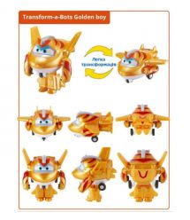 Super Wings Super Wings Transformer Toy Transform-a-Bots Golden Boy S8
