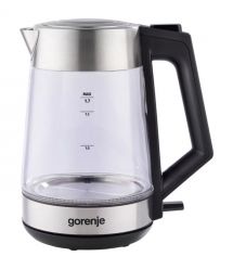 Gorenje Электрочайник 1,7 л, 2200 Вт, strix control, стекло, нерж