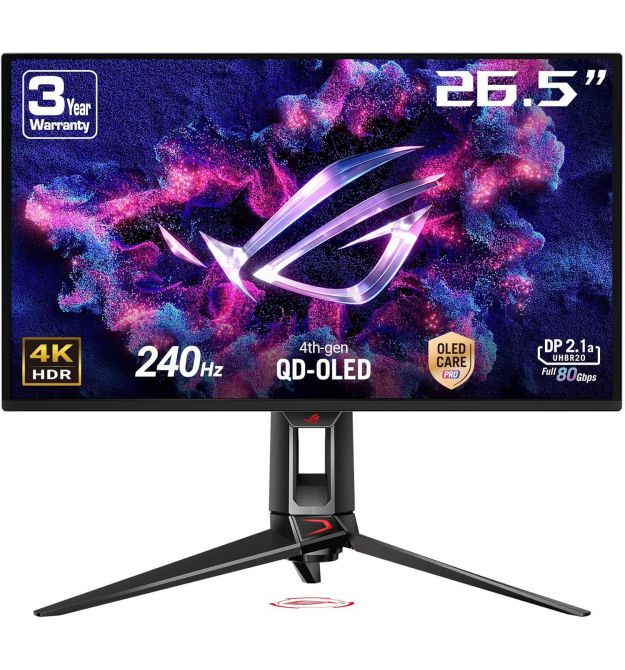 ASUS Монітор Asus 26.5" ROG Swift PG27UCDM 2xHDMI, DP, USB-C, 3xUSB, QD-OLED, 3840x2160, 240Hz, 0.03ms, DCI-P3 99%, FreeS