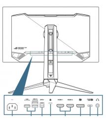 ASUS Монітор Asus 26.5" ROG Swift PG27UCDM 2xHDMI, DP, USB-C, 3xUSB, QD-OLED, 3840x2160, 240Hz, 0.03ms, DCI-P3 99%, FreeS