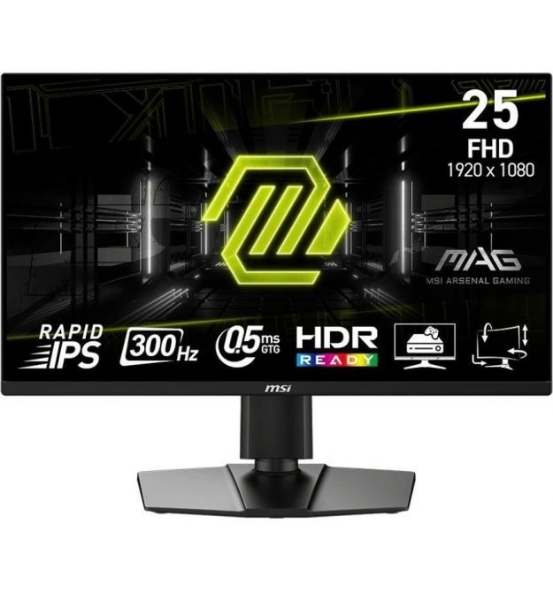 MSI Монітор MSI 24.5" MAG 255PXF 2xHDMI, DP, MM, IPS, 300Hz, 0.5ms, sRGB 120%, FreeSync, Pivot