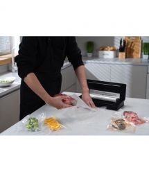 ARDESTO Вакууматор для пакетов та рулонов, 110Вт, 28см, электронное, + 1 рулон, пластик+нерж., серебристый