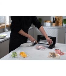 ARDESTO Вакууматор для пакетов та рулонов, 110Вт, 28см, электронное, + 1 рулон, пластик+нерж., серебристый