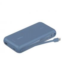 Belkin Акумулятор портативний літій-іонний Power Bank Belkin 20000мА·год, 20Вт, з інтегрованим кабелем USB-C, синій