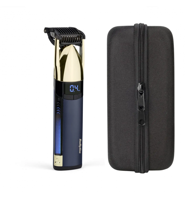BaByliss Триммер Super-X Metal Series Navy&Gold Edition, для головы, усов и бороды, аккум., насадок-1, кейс, сталь, сине-золотой
