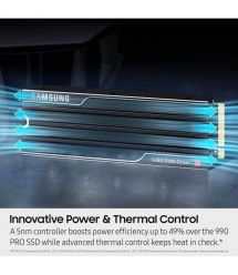 Samsung Накопитель SSD Samsung M.2 4TB PCIe 5.0 9100PRO+ радиатор