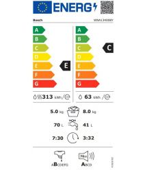 Bosch Bosch Washer-dryer front load, 8(5)kg, 1400, E, 59 cm, display, white