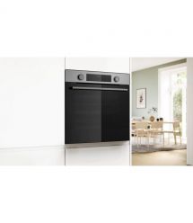 Bosch Духовой шкаф электрический, 76л, A, дисплей, конвекция, телескопические направляющие, нержавеющая сталь