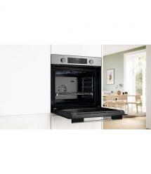 Bosch Духовой шкаф электрический, 76л, A, дисплей, конвекция, телескопические направляющие, нержавеющая сталь