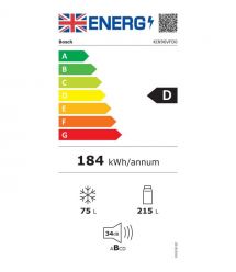 Bosch Bosch Ref built-in with bottom freezer, 194х56х55, ref-215L, freez.-75L, 2doors, NF, white