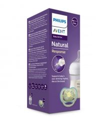 AVENT Philips Avent SCD837/10 Natural Natural Flow Bottle 125 ml + Ulta Air Pacifier 0-6m Set