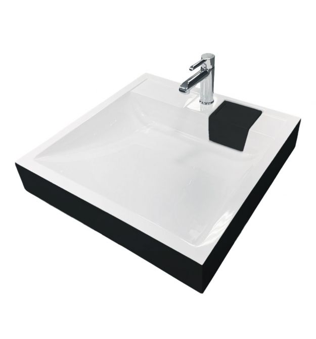 Adamant Раковина, умывальник WASHER NEW, искуственный камень, прямоуг., с отвер
