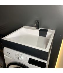 Adamant Раковина, умывальник WASHER NEW, искуственный камень, прямоуг., с отвер
