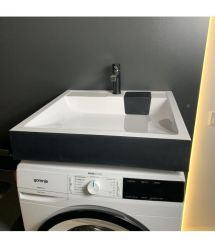 Adamant Раковина, умывальник WASHER NEW, искуственный камень, прямоуг., с отвер