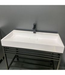 Adamant Раковина, умивальник VISION, искуственный камень, прямоуг., с отверст