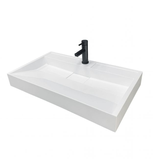 Adamant Раковина, умивальник VISION, искуственный камень, прямоуг., с отверст