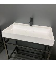 Adamant Раковина, умивальник VISION, искуственный камень, прямоуг., с отверст